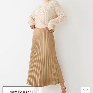 J Crew Pleated pull-on midi skirt BN757
